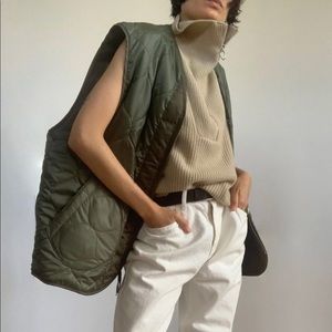 Frankie Shop Gaby Reversible Vest in Olive